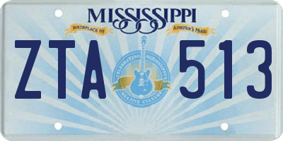 MS license plate ZTA513