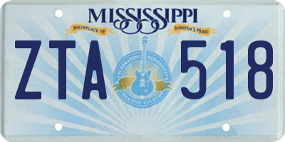 MS license plate ZTA518