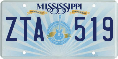 MS license plate ZTA519