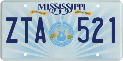 MS license plate ZTA521