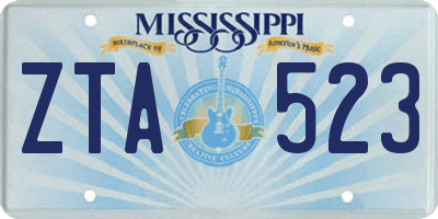 MS license plate ZTA523