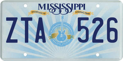 MS license plate ZTA526