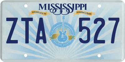 MS license plate ZTA527