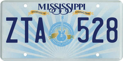 MS license plate ZTA528