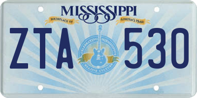 MS license plate ZTA530