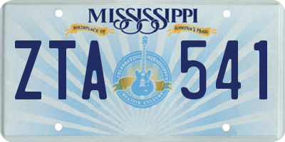 MS license plate ZTA541