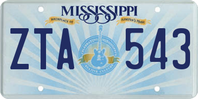 MS license plate ZTA543