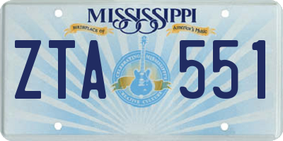 MS license plate ZTA551