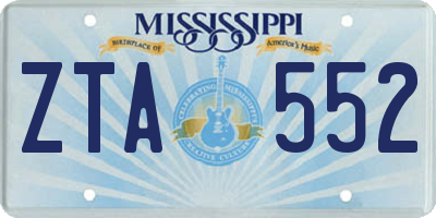 MS license plate ZTA552