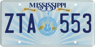 MS license plate ZTA553