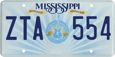 MS license plate ZTA554