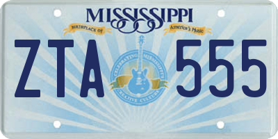 MS license plate ZTA555