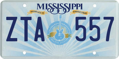 MS license plate ZTA557