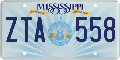 MS license plate ZTA558
