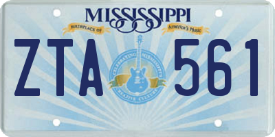 MS license plate ZTA561