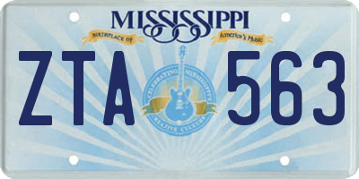 MS license plate ZTA563