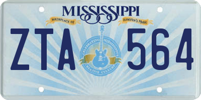 MS license plate ZTA564