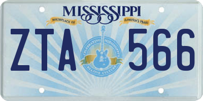 MS license plate ZTA566