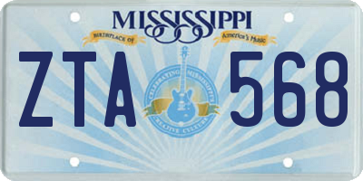 MS license plate ZTA568