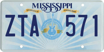 MS license plate ZTA571