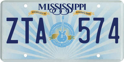 MS license plate ZTA574
