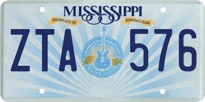 MS license plate ZTA576