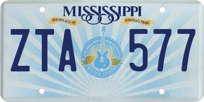 MS license plate ZTA577