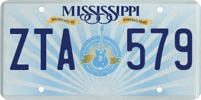 MS license plate ZTA579