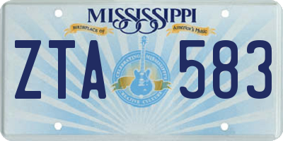 MS license plate ZTA583