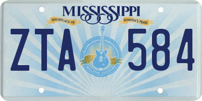 MS license plate ZTA584