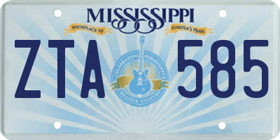 MS license plate ZTA585