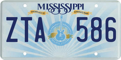 MS license plate ZTA586