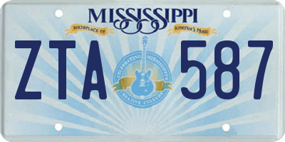 MS license plate ZTA587