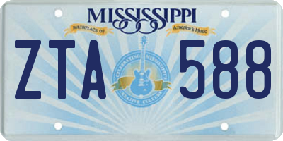 MS license plate ZTA588