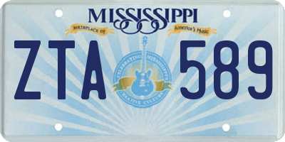 MS license plate ZTA589