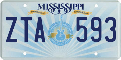 MS license plate ZTA593