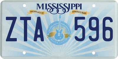 MS license plate ZTA596