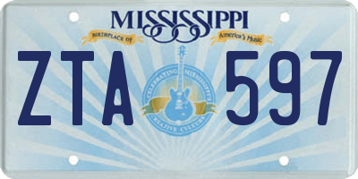 MS license plate ZTA597
