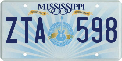 MS license plate ZTA598