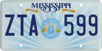 MS license plate ZTA599