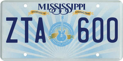 MS license plate ZTA600