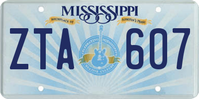MS license plate ZTA607