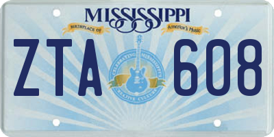 MS license plate ZTA608