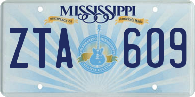 MS license plate ZTA609