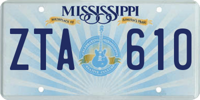 MS license plate ZTA610