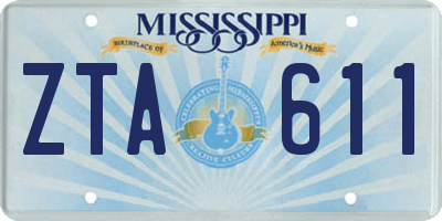 MS license plate ZTA611
