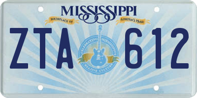 MS license plate ZTA612
