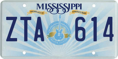 MS license plate ZTA614
