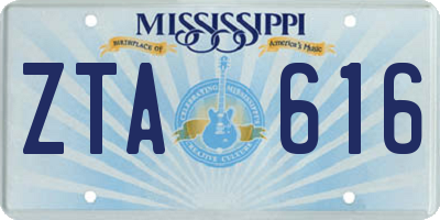 MS license plate ZTA616