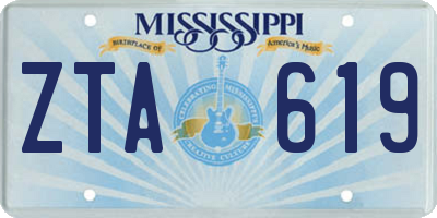 MS license plate ZTA619